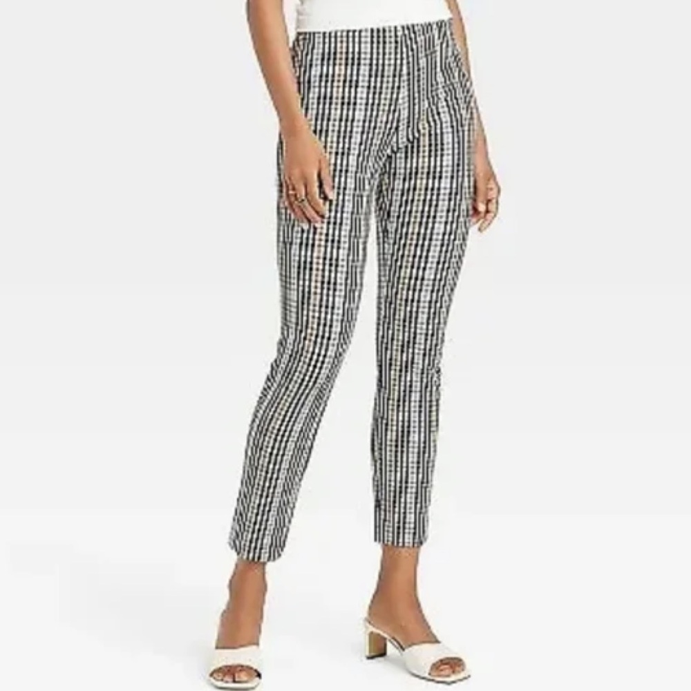 BRAND NEW NEVER WORN women's high-rise slim fit bi-stretch ankle pants blue